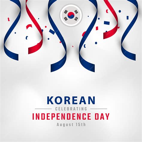 Premium Vector | Happy south korea independence day august 15th ...