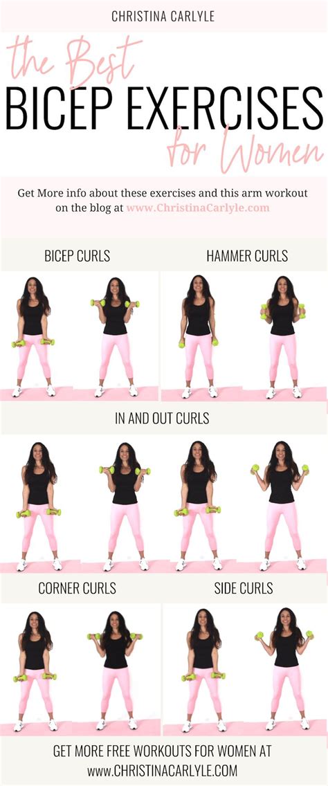 Bicep Workout with the Best Biceps Dumbbell Exercises for Women | Bicep workout women, Biceps ...