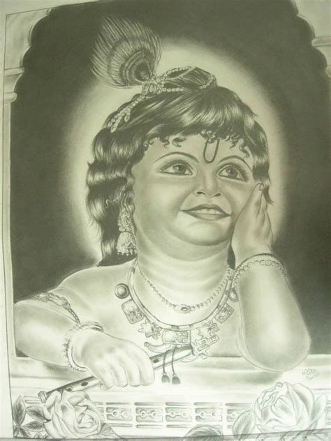 pencil sketches: Bal Gopal (Lord Krishna)