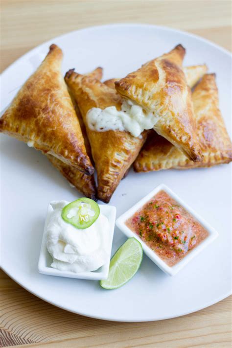 Cheesy Puff Pastry Empanadas with Homemade Salsa