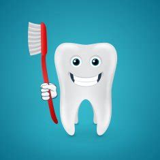 Happy tooth with red toothbrush free image download