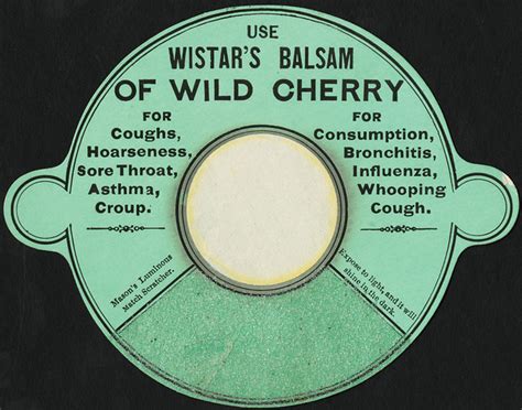 Use Wistar's Balsam of wild cherry for coughs, hoarseness, sore throat, asthma, croup. For ...