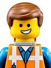 The LEGO Movie MiniFigure Emmet In Worn Uniform (Angry Face, And Display Stand) 70821 ...