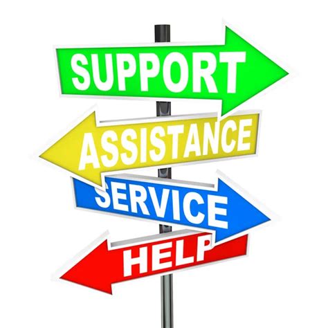 Service Assistance Support Help Arrow Signs Point to Solution — Stock ...