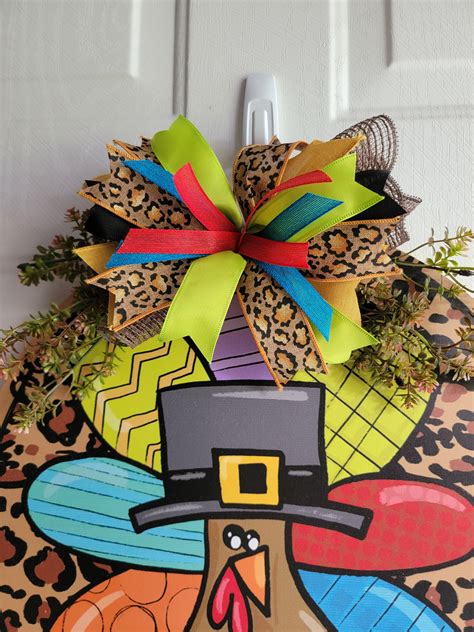 Turkey Door Hanger Thanksgiving Decor Turkey Wreath Turkey - Etsy