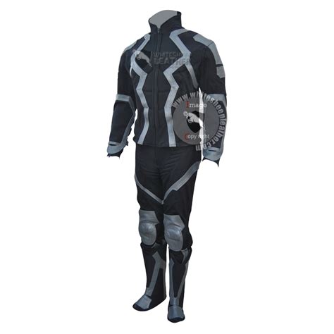 Marvel Heroes Black Bolt Costume Stretch fabric Suit with Accessories