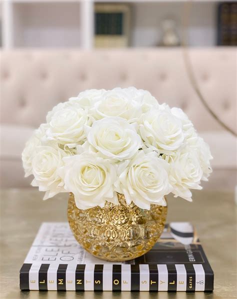 Rose Centerpiece-real Touch Rose Gold Centerpiece-large - Etsy