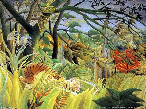 Henri Julien Félix Rousseau (Le Douanier) - Tigre dans une tempête tropicale surpris | Affiche ...