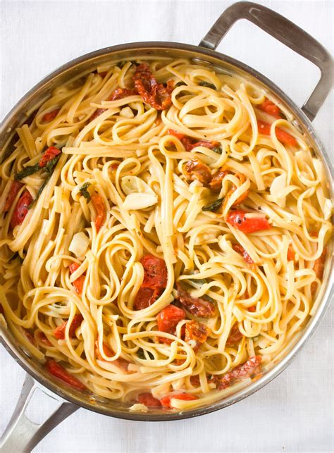 One-Pot Pasta Recipe: Linguine with Roasted Red Peppers, Tomatoes & Brie | Kitchn