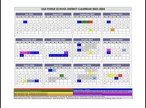 Old Forge School District Calendar 2024-2025 - Mycollegepoints