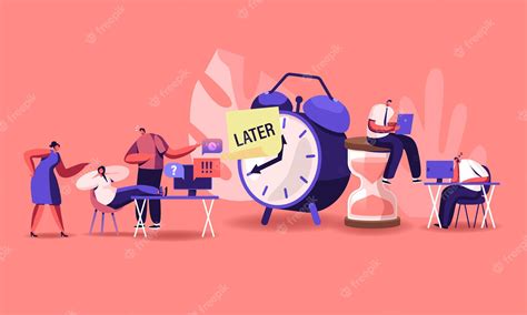 Premium Vector | Procrastination Concept. Cartoon Flat Illustration