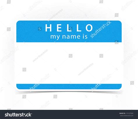 Blue Color Name Tag Blank Sticker Stock Vector (Royalty Free) 115127593