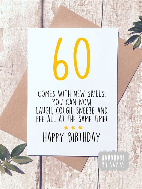 Funny 60th Birthday Card Sixty Card Funny Birthday Card - Etsy Finland