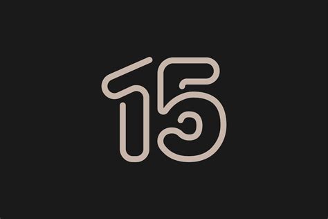 Premium Vector | Number 15 Logo modern and creative number 15 multi line style usable for ...