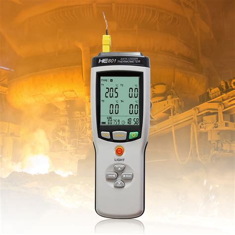 HE801 Thermocouple Data Recorder , 1 Channel Handheld Thermocouple Meter