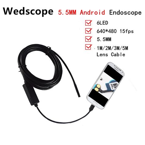 USB Endoscope 5.5MM 6 LED IP67 Waterproof Camera Endoscope 1M/2M/3/5M Mini Camera Android OTG ...