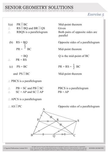 Exercise & Solutions on the Mid-Point Theorem | Teaching Resources