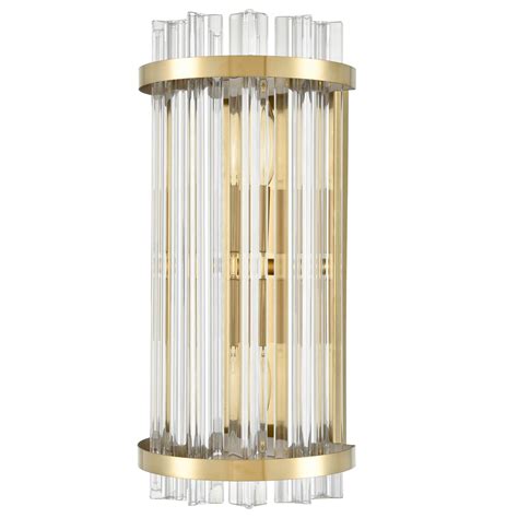 Modern Crystal Wall Sconces Brass Light for Bathroom | Claxy