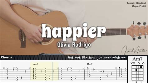 happier - Olivia Rodrigo | Fingerstyle Guitar | TAB + Chords + Lyrics ...