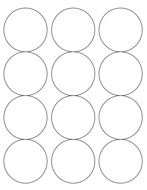 2 1/2 Diameter Round Light Brown Kraft Label Sheet (12 up ...