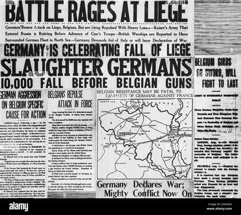 British WW1 newspaper article with propaganda in English paper Stock ...