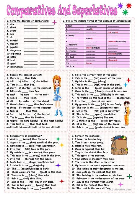 Comparatives and Superlatives worksheet - Free ESL printable worksheets ...