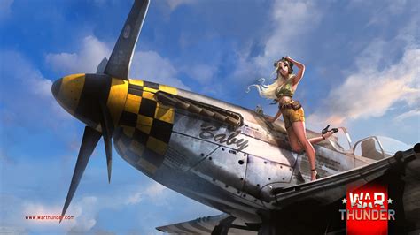 War Thunder Nose Art Blonde Mechanic Drawing WWII World War Airplane Plane HD wallpaper | games ...