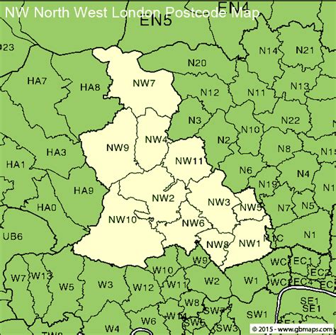 North West London Postcode Area and District Maps in Editable Format