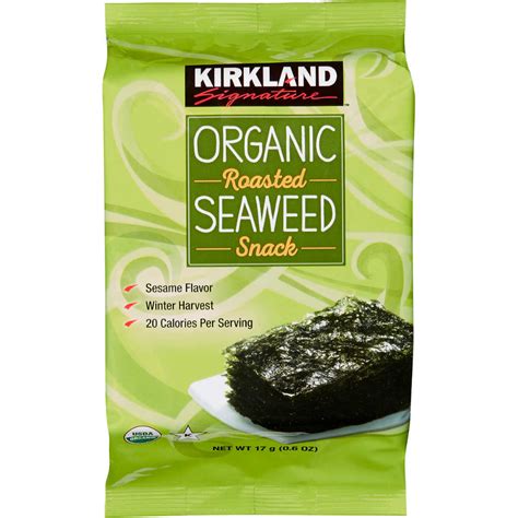 Kirkland Signature Organic Roasted Seaweed Snack, 0.6 oz, 10-count | Seaweed snacks, Snacks ...