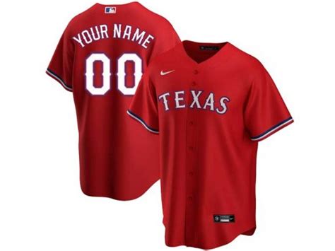 Texas Rangers Custom #00 Alternate Red Cool Base Jersey|RANGERS00CBR ...