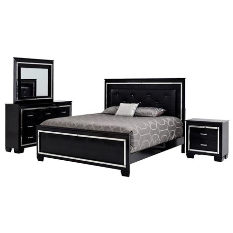 Isabel Black 4-Piece Queen Bedroom Set | El Dorado Furniture