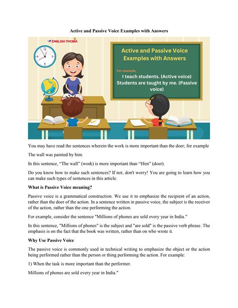 Active and Passive Voice Examples with Answers by English Phobia - Issuu