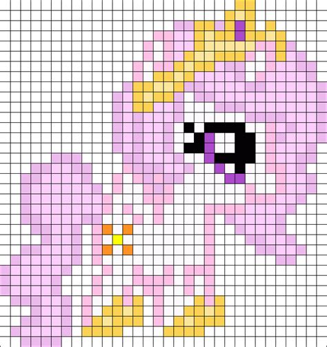 Filly Celestia My Little Pony Perler Bead Pattern / Bead Sprite Pony ...