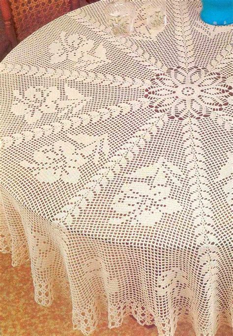 Vintage Chart Crochet Pattern Round Tablecloth Giant Hibiscus | Etsy Bag Crochet, Crochet Home ...