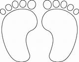 Printable Baby Template Feet Footprint Templates Clipart Print Shower  sketch template