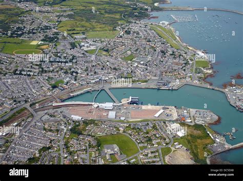 Holyhead Harbour and Ferry Terminal, Anglesey, North West Wales UK Stock Photo - Alamy