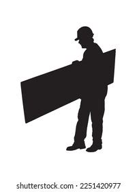 Builder Silhouette Isolated On White Background Stock Vector (Royalty Free) 2251420977 ...