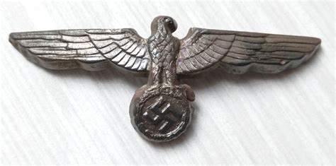 WW2 German Nazi Wehrmacht Heer Army Visor Cap metal insignia eagle pin