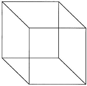 A drawing of a Necker cube. The Necker cube is an example of an ...