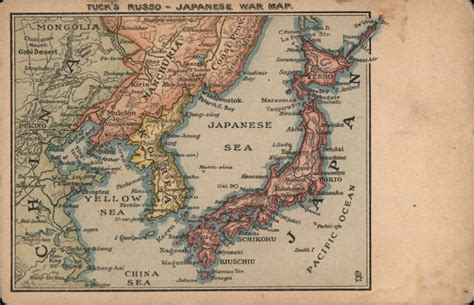 Tuck's Russo - Japanese War Map Maps Postcard