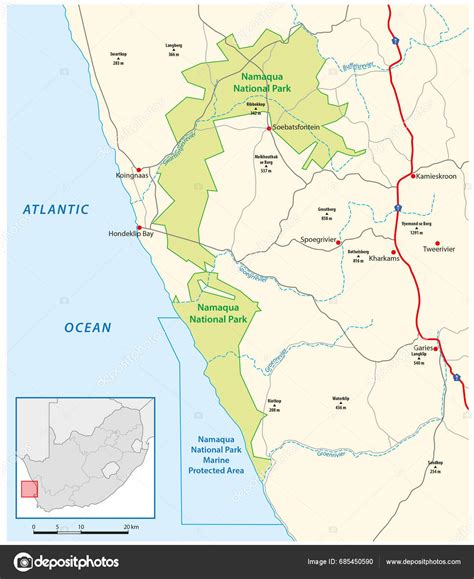 Map Namaqua National Park South Africa Stock Vector by ©Lesniewski 685450590