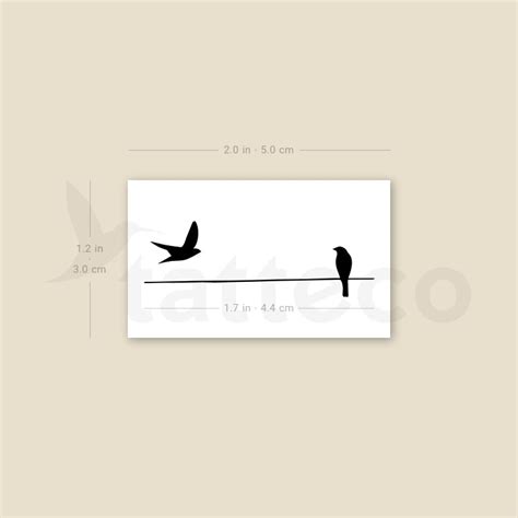 Birds On A Wire Temporary Tattoo - Set of 3 – Tatteco