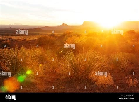 Valley of the Gods rock formation with Monument Valley at sunrise Stock Photo - Alamy