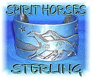 Artist KIYO Sterling Silver Bracelet Spirit Horses (Jewelry-Silver) at ...