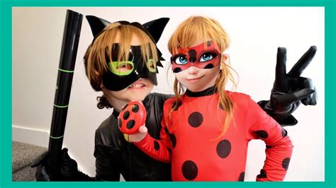 NiKO CAT NOIR and ADLEY LADY BUG vs WiFi MOM family pretend play as ...