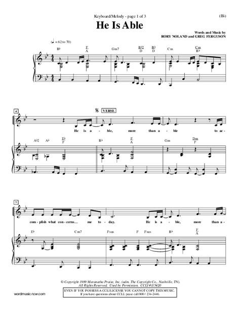 He Is Able Sheet Music PDF () - PraiseCharts