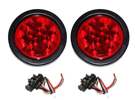 Set of 2 Red 4" Round 10 LED Trailer Light Kits - 24003 - Walmart.com