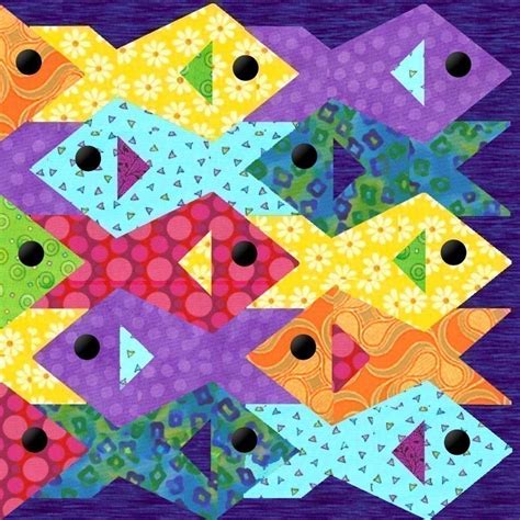 Fish Patternes | Fish quilt, Paper pieced quilt patterns, Tessellation ...