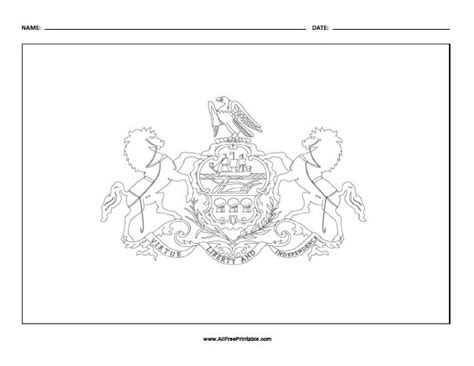 Print Pennsylvania Flag Coloring Page – Free Printable