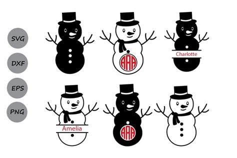 Snowman SVG, Christmas SVG, Snowman Monogram Svg, Christmas.